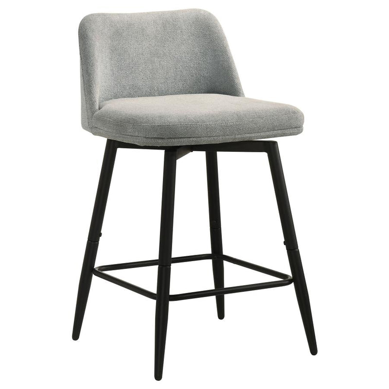Mellor Fabric Upholstered Swivel Counter Chair Grey (Set of 2)