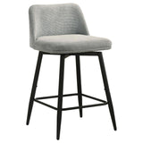 Mellor Fabric Upholstered Swivel Counter Chair Grey (Set of 2) | Full | Grey | Grey / Matte Black | 193999LGR