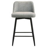 Mellor Fabric Upholstered Swivel Counter Chair Grey (Set of 2) | Full | Grey | Grey / Matte Black | 193999LGR