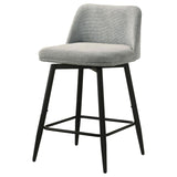 Mellor Fabric Upholstered Swivel Counter Chair Grey (Set of 2) | Full | Grey | Grey / Matte Black | 193999LGR
