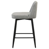 Mellor Fabric Upholstered Swivel Counter Chair Grey (Set of 2) | Full | Grey | Grey / Matte Black | 193999LGR