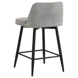 Mellor Fabric Upholstered Swivel Counter Chair Grey (Set of 2) | Full | Grey | Grey / Matte Black | 193999LGR