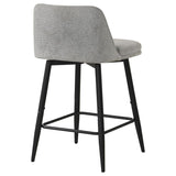 Mellor Fabric Upholstered Swivel Counter Chair Grey (Set of 2) | Full | Grey | Grey / Matte Black | 193999LGR