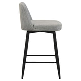 Mellor Fabric Upholstered Swivel Counter Chair Grey (Set of 2) | Full | Grey | Grey / Matte Black | 193999LGR