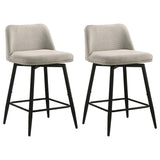Mellor Fabric Upholstered Swivel Counter Chair Slate Brown (Set of 2) | Full | Brown | Slate Brown | 193999STN