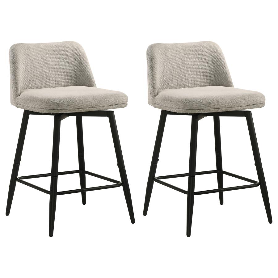 Mellor Fabric Upholstered Swivel Counter Chair Slate Brown (Set of 2) | Full | Brown | Slate Brown | 193999STN