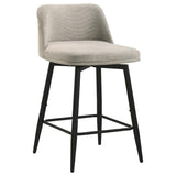 Mellor Fabric Upholstered Swivel Counter Chair Slate Brown (Set of 2) | Full | Brown | Slate Brown / Matte Black | 193999STN