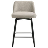 Mellor Fabric Upholstered Swivel Counter Chair Slate Brown (Set of 2) | Full | Brown | Slate Brown / Matte Black | 193999STN