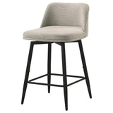 Mellor Fabric Upholstered Swivel Counter Chair Slate Brown (Set of 2) | Full | Brown | Slate Brown / Matte Black | 193999STN