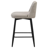 Mellor Fabric Upholstered Swivel Counter Chair Slate Brown (Set of 2) | Full | Brown | Slate Brown / Matte Black | 193999STN