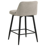 Mellor Fabric Upholstered Swivel Counter Chair Slate Brown (Set of 2) | Full | Brown | Slate Brown / Matte Black | 193999STN