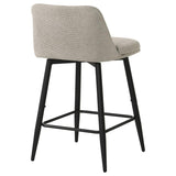 Mellor Fabric Upholstered Swivel Counter Chair Slate Brown (Set of 2) | Full | Brown | Slate Brown / Matte Black | 193999STN