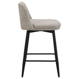 Mellor Fabric Upholstered Swivel Counter Chair Slate Brown (Set of 2) | Full | Brown | Slate Brown / Matte Black | 193999STN