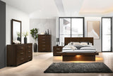 Jessica 4-piece Queen LED Bedroom Set Cappuccino | Eastern King / 5-piece / Standard | 200711KE-S5