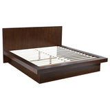Jessica Wood Eastern King LED Panel Bed Cappuccino | Brown | Cappuccino | 200711KE