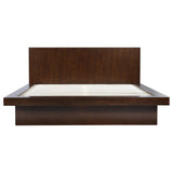 Jessica Wood Eastern King LED Panel Bed Cappuccino | Brown | Cappuccino | 200711KE