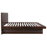 Jessica Wood Eastern King LED Panel Bed Cappuccino | Brown | Cappuccino | 200711KE