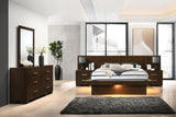Jessica 4-piece Queen LED Bedroom Set Cappuccino | Queen / 5-piece / Option P | 200711Q-S5P