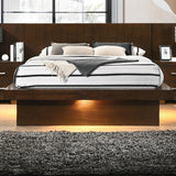 Jessica Wood Queen LED Panel Bed Cappuccino | Queen | Brown | Cappuccino | 200711Q