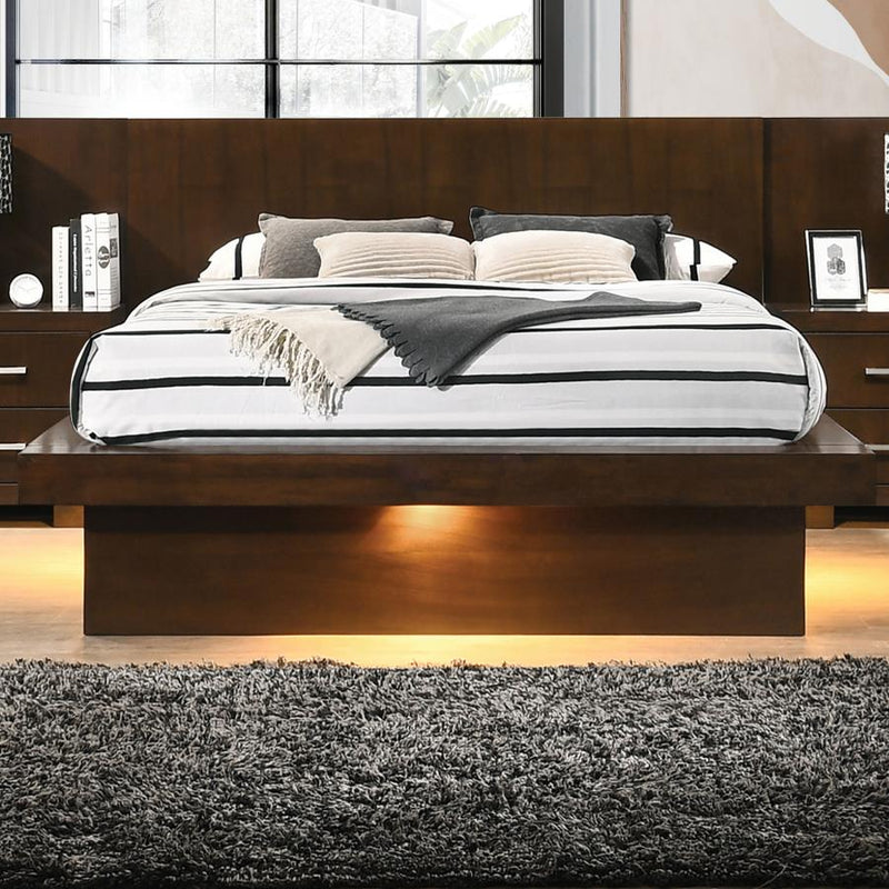 Jessica Wood LED Panel Bed Cappuccino