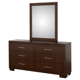 Jessica 6-drawer Dresser with Mirror Cappuccino | Brown | Cappuccino | 200713M