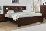 Jessica Eastern King LED Storage Bookcase Bed Cappuccino | Brown | Cappuccino | 200719KE