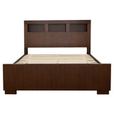 Jessica Eastern King LED Storage Bookcase Bed Cappuccino | Brown | Cappuccino | 200719KE