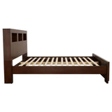 Jessica Eastern King LED Storage Bookcase Bed Cappuccino | Brown | Cappuccino | 200719KE