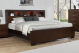 Jessica California King LED Storage Bookcase Bed Cappuccino | Brown | Cappuccino | 200719KW