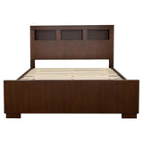 Jessica California King LED Storage Bookcase Bed Cappuccino | Brown | Cappuccino | 200719KW
