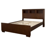 Jessica California King LED Storage Bookcase Bed Cappuccino | Brown | Cappuccino | 200719KW
