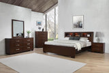 Jessica California King LED Storage Bookcase Bed Cappuccino | Brown | Cappuccino | 200719KW