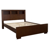 Jessica Wood Queen LED Storage Bookcase Bed Cappuccino | Queen | Brown | Cappuccino | 200719Q