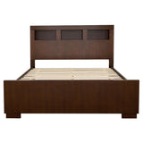 Jessica Wood Queen LED Storage Bookcase Bed Cappuccino | Queen | Brown | Cappuccino | 200719Q