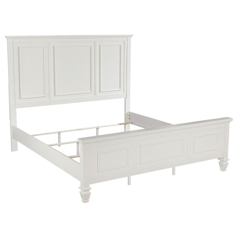 Sandy Beach 63-inch Wood Panel Bed Cream White
