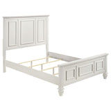 Sandy Beach Wood Queen Panel Bed Cream White | Queen | Ivory | Cream White | 201301Q
