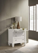 Sandy Beach 3-drawer Nightstand Cream White | Full | Ivory | Cream White | 201302