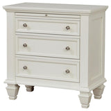 Sandy Beach 3-drawer Nightstand Cream White | Full | Ivory | Cream White | 201302
