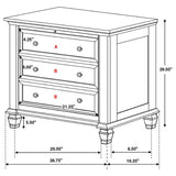 Sandy Beach 3-drawer Nightstand Cream White | Full | Ivory | Cream White | 201302