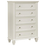 Sandy Beach 5-drawer Bedroom Chest Cream White | Full | Ivory | Cream White | 201305