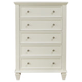 Sandy Beach 5-drawer Bedroom Chest Cream White | Full | Ivory | Cream White | 201305