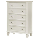 Sandy Beach 5-drawer Bedroom Chest Cream White | Full | Ivory | Cream White | 201305