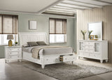 Sandy Beach 4-piece Queen Bedroom Set Cream White | Eastern King / 4-piece / 201309KE-S4 | 201309KE-S4