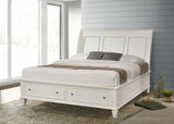 Sandy Beach Wood Eastern King Storage Panel Bed Cream White | Ivory | Cream White | 201309KE
