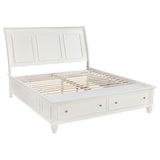 Sandy Beach Wood Eastern King Storage Panel Bed Cream White | Ivory | Cream White | 201309KE