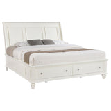 Sandy Beach Wood Eastern King Storage Panel Bed Cream White | Ivory | Cream White | 201309KE