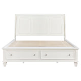 Sandy Beach Wood Eastern King Storage Panel Bed Cream White | Ivory | Cream White | 201309KE