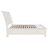 Sandy Beach Wood Eastern King Storage Panel Bed Cream White | Eastern King | 201309KE
