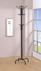 Collier 12 Hook Freestanding Coat Rack Hat Hanger Black | Black | 2019
