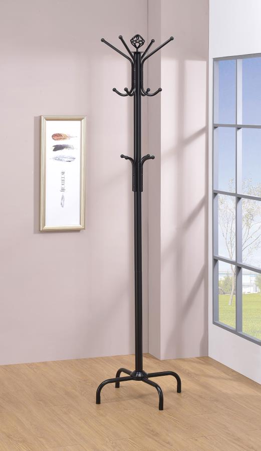 Collier 12 Hook Freestanding Coat Rack Hat Hanger Black | Black | 2019